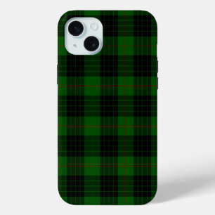 Gunn tartan groen zwart ruitpatroon iPhone 15 mini hoesje