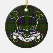Gunn Tartan Skull Keramisch Ornament (Voorkant)