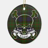 Gunn Tartan Skull Keramisch Ornament (Links)