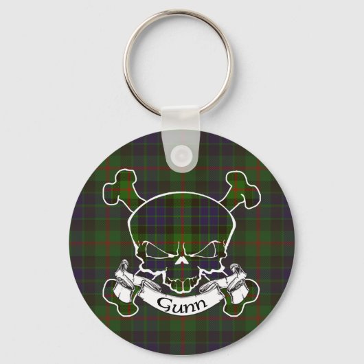Gunn Tartan Skull Keyring Sleutelhanger (Voorkant)