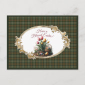 Gunn verweerde Schotse tartan paastulpen Feestdagenkaart (Voorkant)