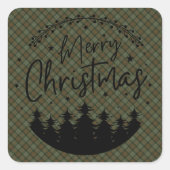 Gunn Weathered Scottish Tartan Christmas Vierkante Sticker (Voorkant)