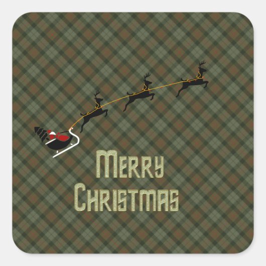 Gunn Weathered Scottish Tartan Vierkante Sticker (Voorkant)