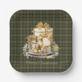 Gunn Weathered Tartan Christmas Paper Plates Papieren Bordje (Voorkant)