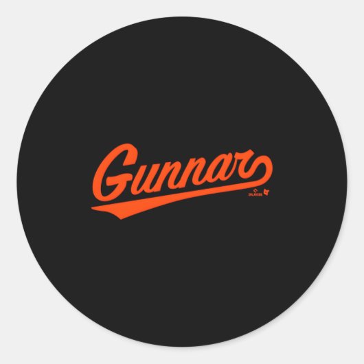 Gunnar Henderson Baltimore Text Baltimore Baseball Ronde Sticker (Voorkant)