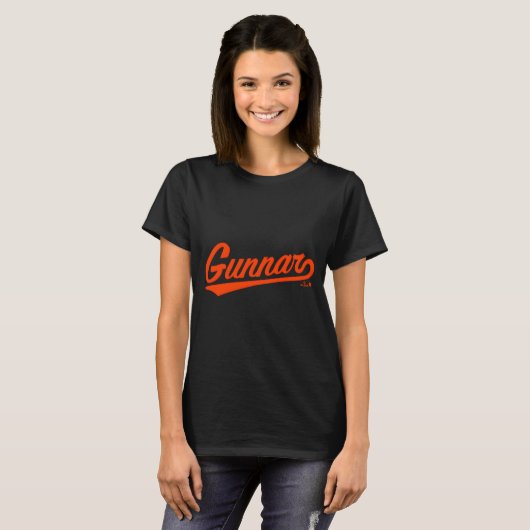 Gunnar Henderson Baltimore Text Baltimore Baseball T-shirt (Voorkant volledig)