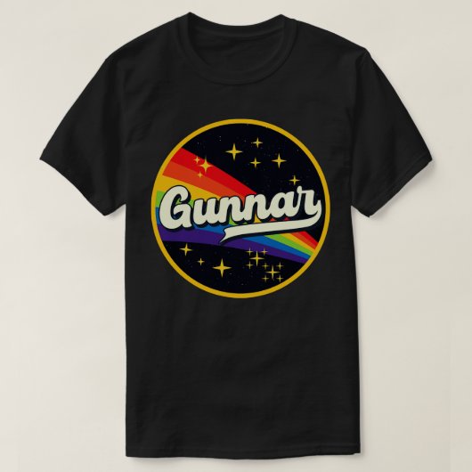 Gunnar regenboog in ruimte  stijl t-shirt (Design voorkant)