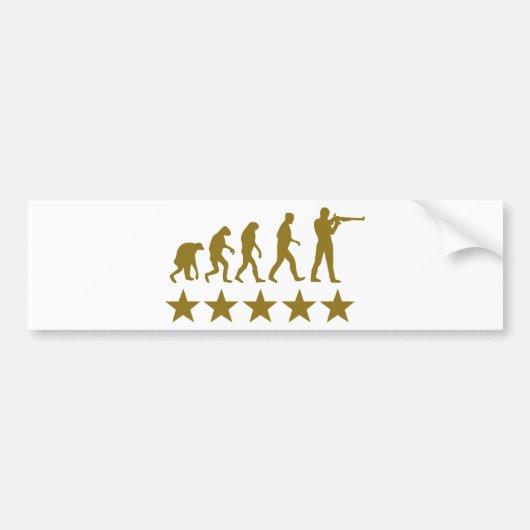 gunner evolutie 5 sterren bumpersticker (Voorkant)