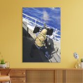 Gunners Mate die een pistool van 50 kaliber ontste Canvas Afdruk (Insitu (Woonkamer))