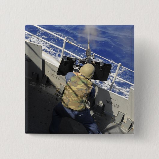 Gunners Mate die een pistool van 50 kaliber ontste Vierkante Button 5,1 Cm (Voorkant)