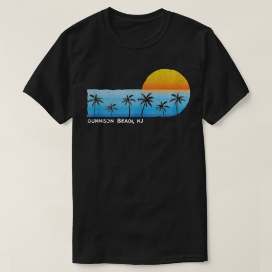  Gunnison Beach NJ Palm Trees Sunset Beach T-shirt (Design voorkant)