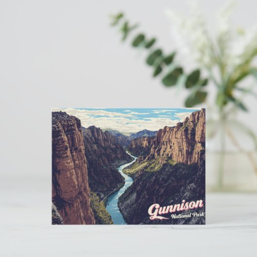 Gunnison Black Canyon River Art Briefkaart (Staand voorkant)