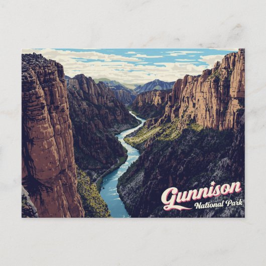 Gunnison Black Canyon River Kunst Briefkaart (Voorkant)