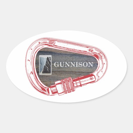 Gunnison clibing Carabiner Ovale Sticker (Voorkant)