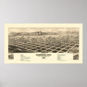 Gunnison, CO Panoramic Map - 1882 Poster (Voorkant)