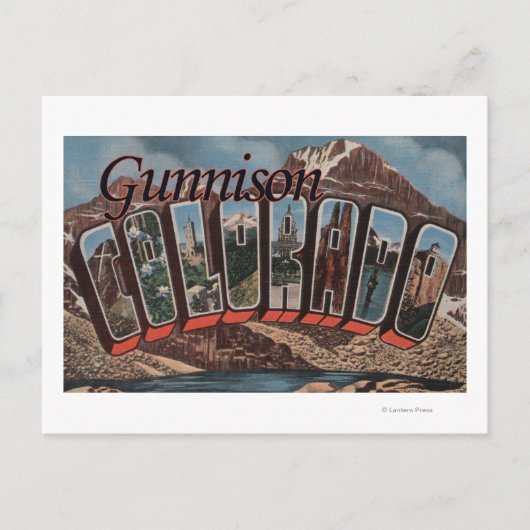 Gunnison, Colorado - grote lettertjes Briefkaart (Voorkant)