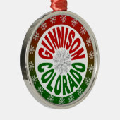 Gunnison Colorado red green snowflake ornament (Rechts)