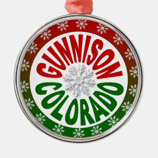 Gunnison Colorado red green snowflake ornament (Voorkant)