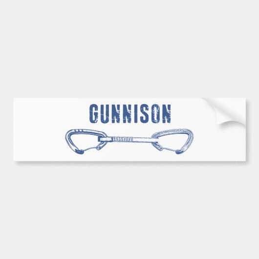 Gunnison Colorado Rock Climbing Quickdraw Bumpersticker (Voorkant)