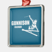 Gunnison Colorado Skier Metalen Ornament (Links)