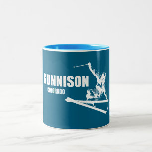 Gunnison Colorado Skiloper Tweekleurige Koffiemok