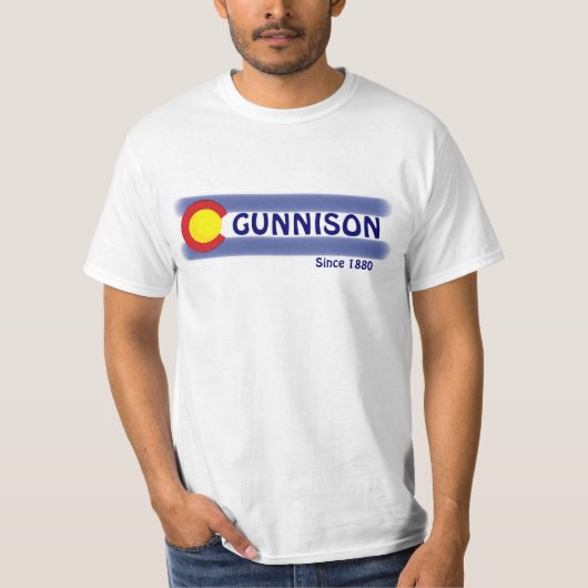 Gunnison Colorado t-shirt lokale waarde vlag (Voorkant)