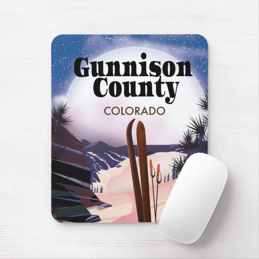 Gunnison county Ski reisposter. Muismat (Met muis)