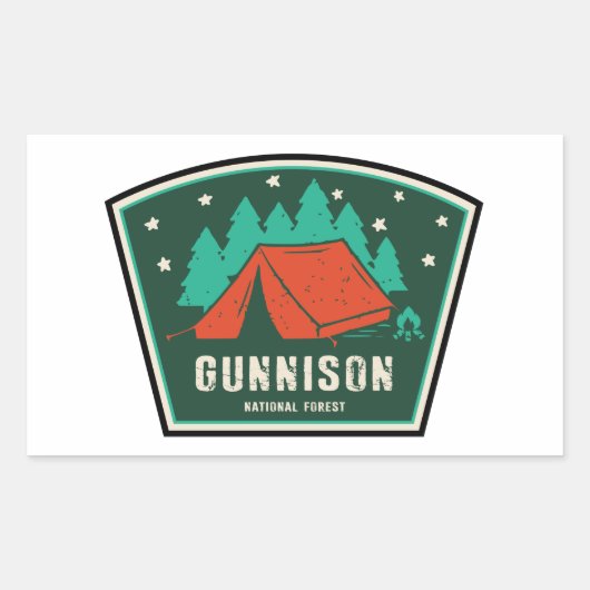 Gunnison National Forest Camping Rechthoekige Sticker (Voorkant)