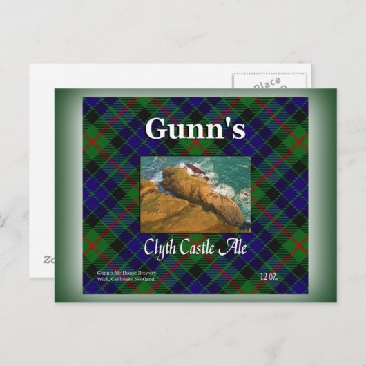 Gunn's Clyth Castle Ale Briefkaart (Voorkant / Achterkant)