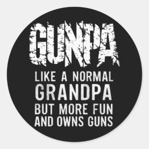 GUNPA Als een normale opa maar leuker en bezit Ronde Sticker