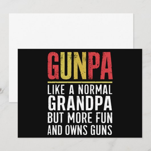 Gunpa als een normale opa, maar leuker en meer eig kaart (Voorkant / Achterkant)