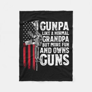 Gunpa als een normale opa plezier en bezit Pistole Fleece Deken