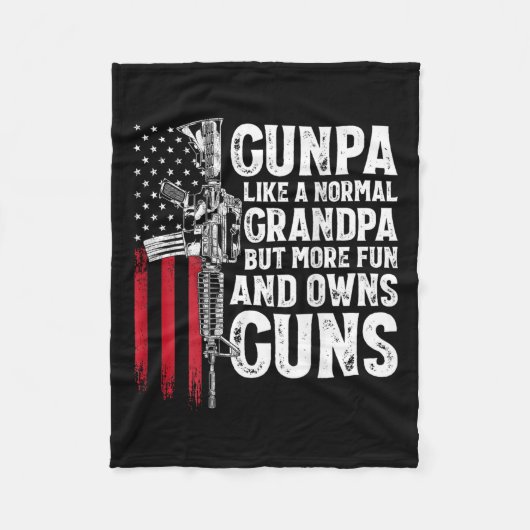 Gunpa als een normale opa plezier en bezit Pistole Fleece Deken (Voorkant)