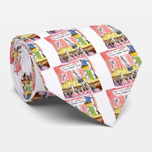 GunPlay Funny Cartoon Stropdas (Opgerold)