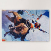 “Guns Ablazing” Westerse kunst van NC Wyeth Legpuzzel (Horizontaal)
