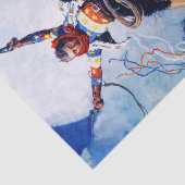 “Guns Ablazing” Westerse kunst van NC Wyeth Tissuepapier (Detail)