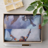 “Guns Ablazing” Westerse kunst van NC Wyeth Tissuepapier (Geschenk)