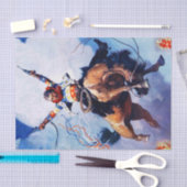 “Guns Ablazing” Westerse kunst van NC Wyeth Tissuepapier (Craft)