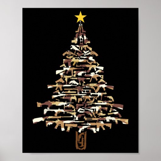 Guns Christmas Tree - Camo Print Xmas Gift For Gun (Voorkant)