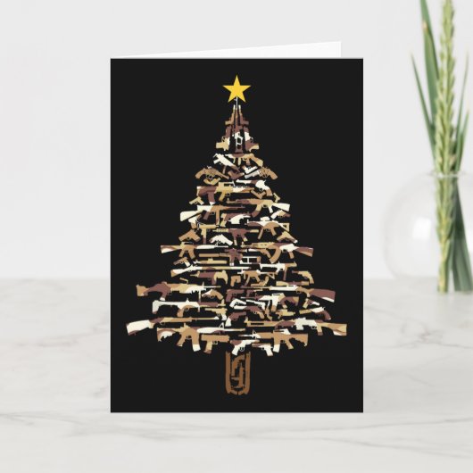 Guns Christmas Tree - Camo Print Xmas Gift For Gun Kaart (Voorkant)