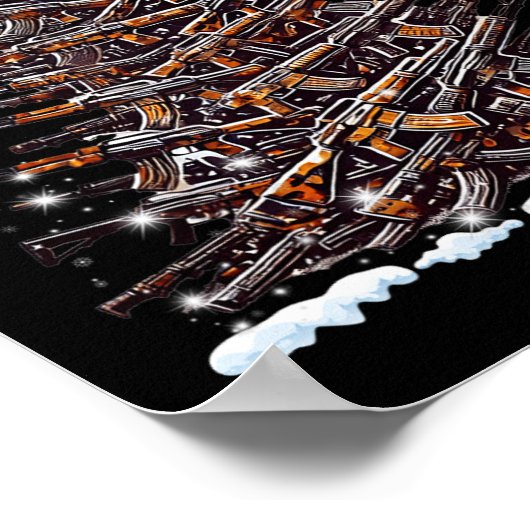 Guns Christmas Tree Funny Men Xmas For Gun Lover  Poster (Hoek)