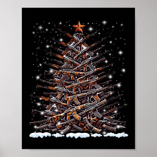 Guns Christmas Tree Funny Men Xmas For Gun Lover  Poster (Voorkant)