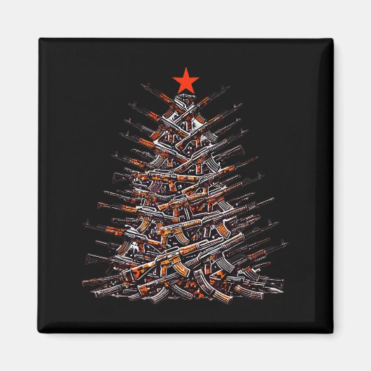 Guns Christmas Tree Funny Xmas 2025 For Gun Lover  Magneet (Voorkant)