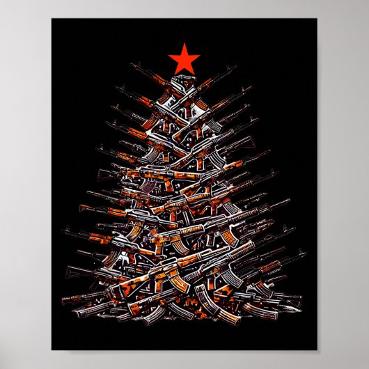 Guns Christmas Tree Funny Xmas 2025 For Gun Lover  Poster (Voorkant)