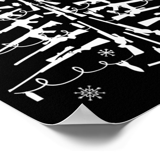 Guns Christmas Tree Xmas For Men Military  Poster (Hoek)