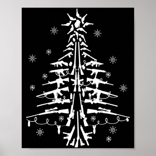 Guns Christmas Tree Xmas For Men Military  Poster (Voorkant)