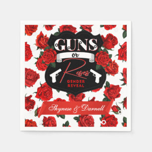 Guns of Rozen Rood Zwart Geslacht Reveal Baby Borr Servet