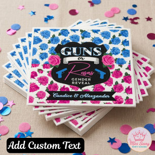 Guns of Rozen Roze Blauwe Geslacht Onthulling Badg Servet