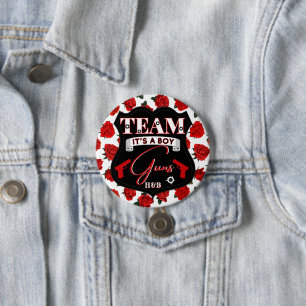 Guns of Rozen Team GUNS Rode Zwarte Geslachtsonthu Ronde Button 7,6 Cm