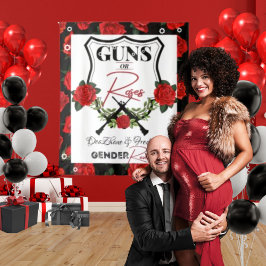 Guns or Roses Geslacht Reveal Baby Shower Wandkleed